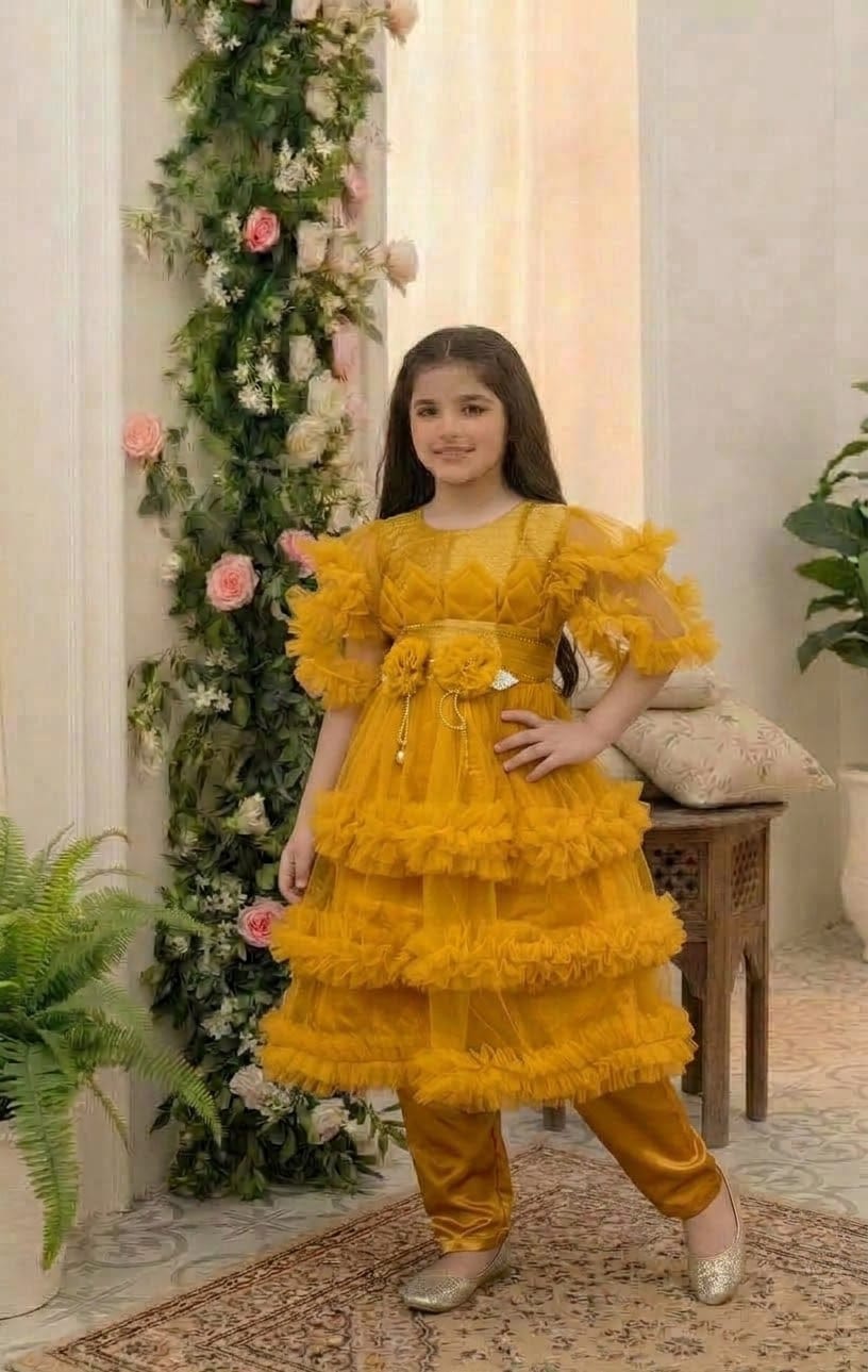 Shadi Fancy Yellow Frock