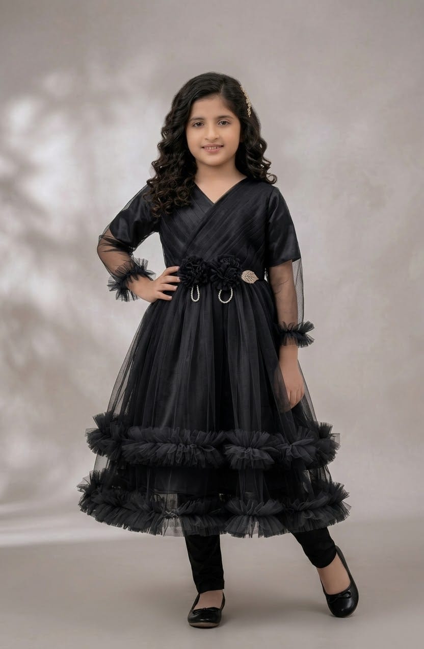 Floral Fancy Black Frock