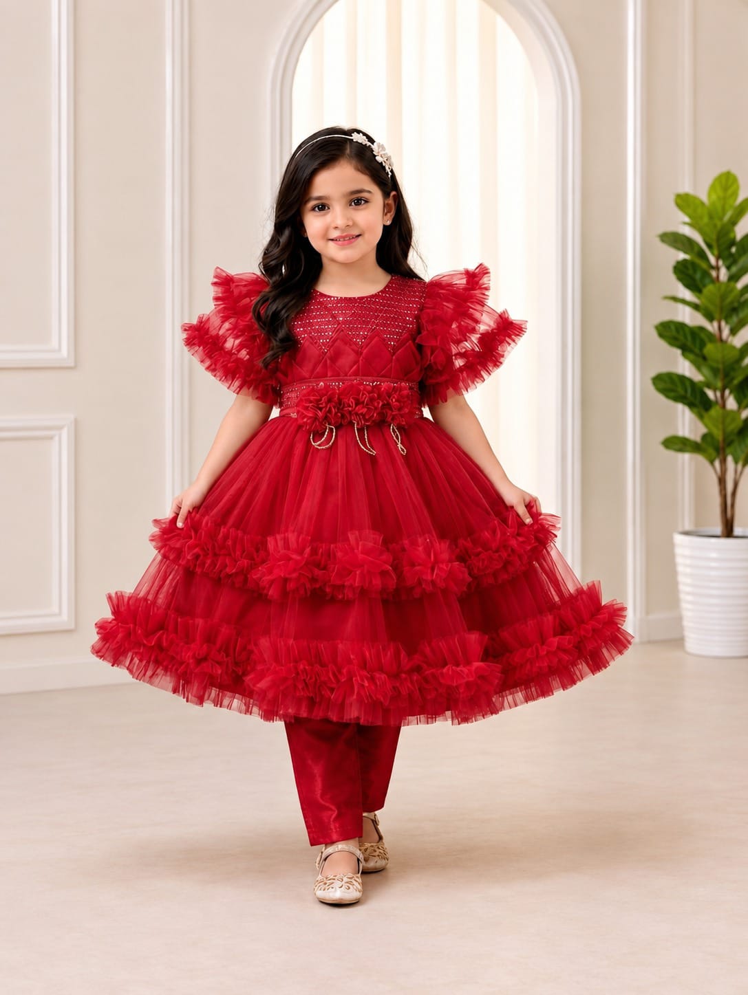 Floral Fancy Net Frock
